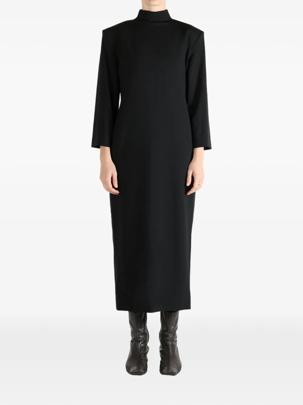 Calvin Klein high-neck three-quarter sleeve dress - Zwart