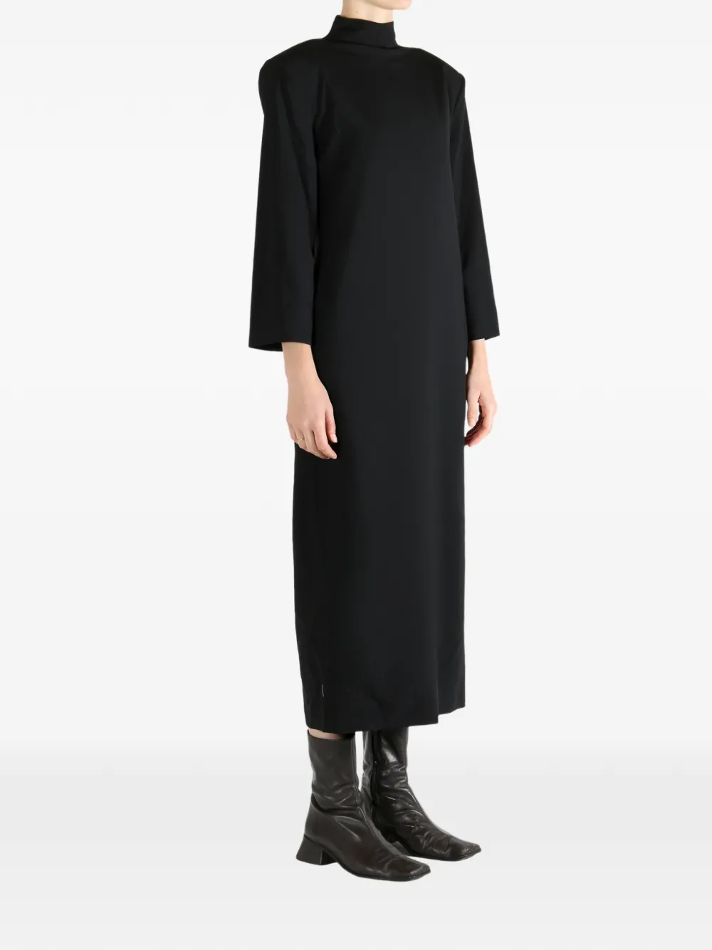 Calvin Klein high-neck three-quarter sleeve dress Zwart