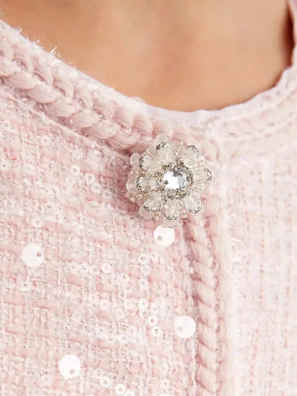 Self-portrait Sequin-embellished Pleated Midi Dress In Pink