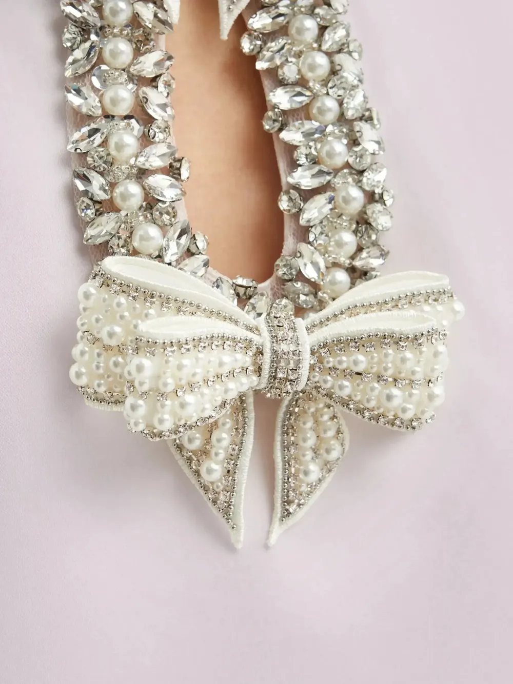 Self-portrait Crystal-embellished Bow Mini Dress In Pink