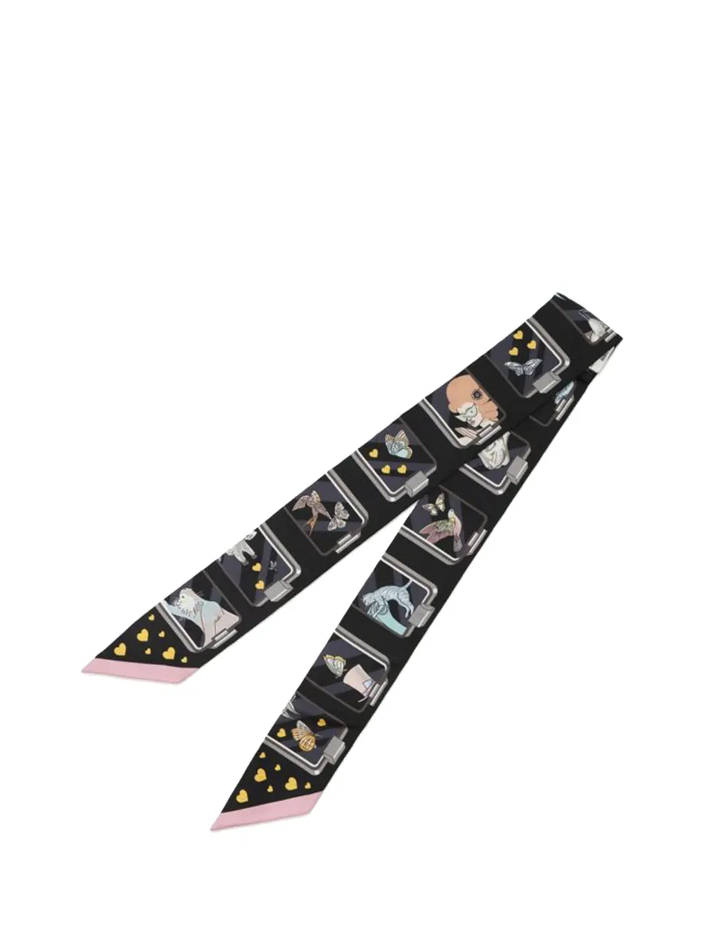 Hermès Pre-Owned 2020-2024 ストーリー ツイリー シルクスカーフ - ブラック Hermès Pre-Owned 2020-2024 ストーリー ツイリー シルクスカーフ - ブラック