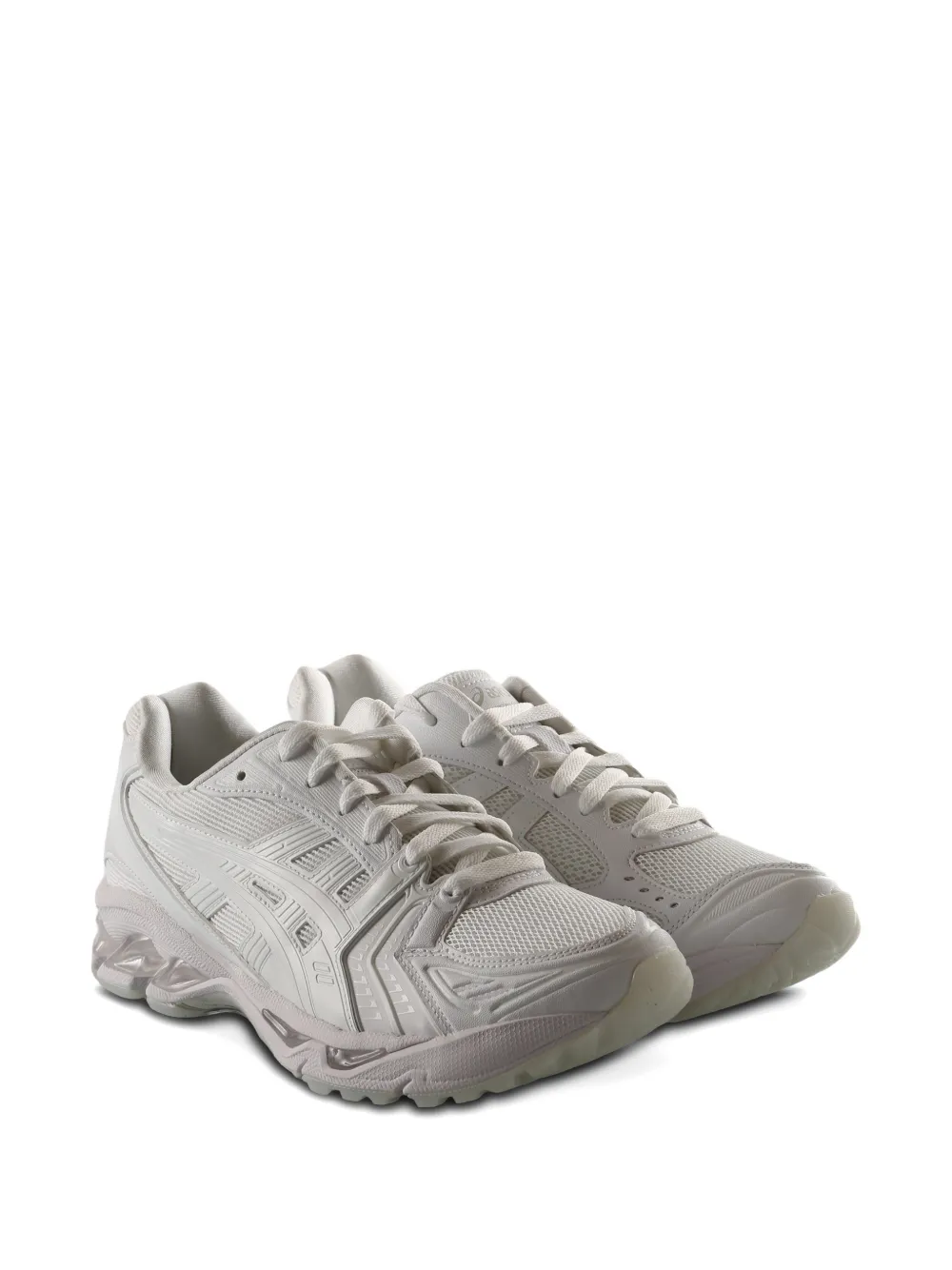 Asics Logo Detail Leather Sneakers In White