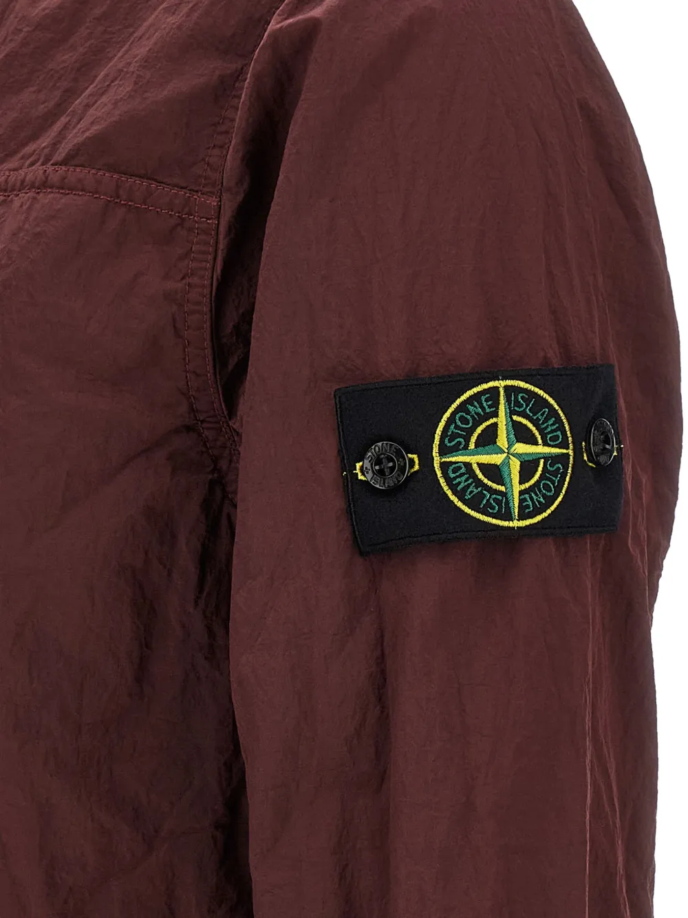 Stone Island Overhemd met logopatch en gekreukt effect Rood
