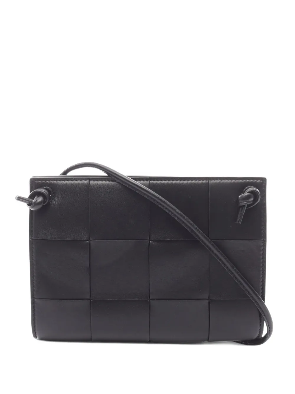 Pre-owned Bottega Veneta 2012-2025 Mini Nappa Maxi Intrecciato Crossbody Bag In Black