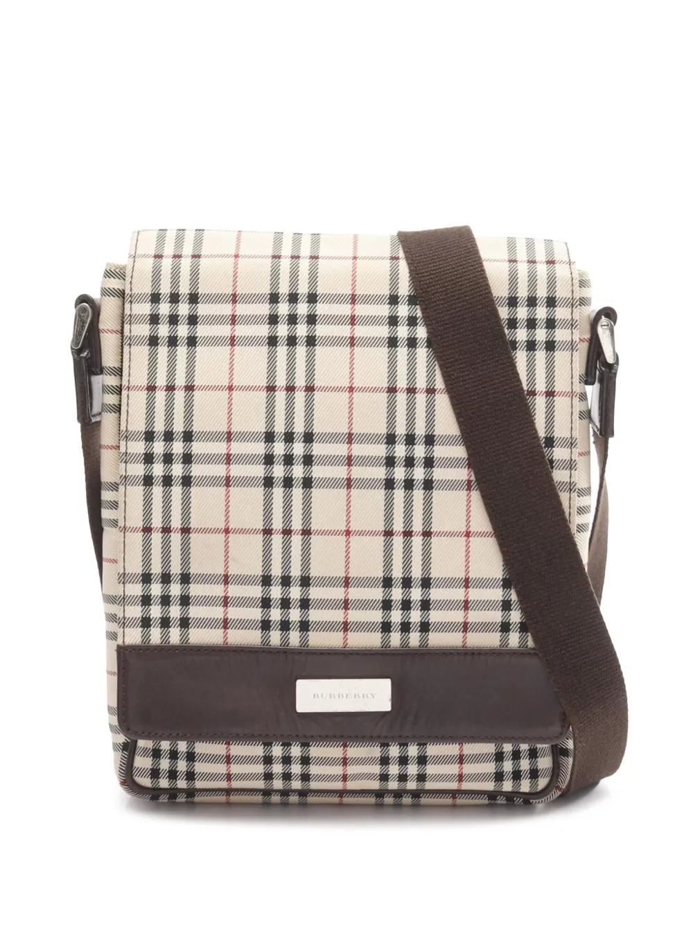 Burberry Pre-Owned Borsa a tracolla Nova Check in tela cerata 2000-2017 - Nero