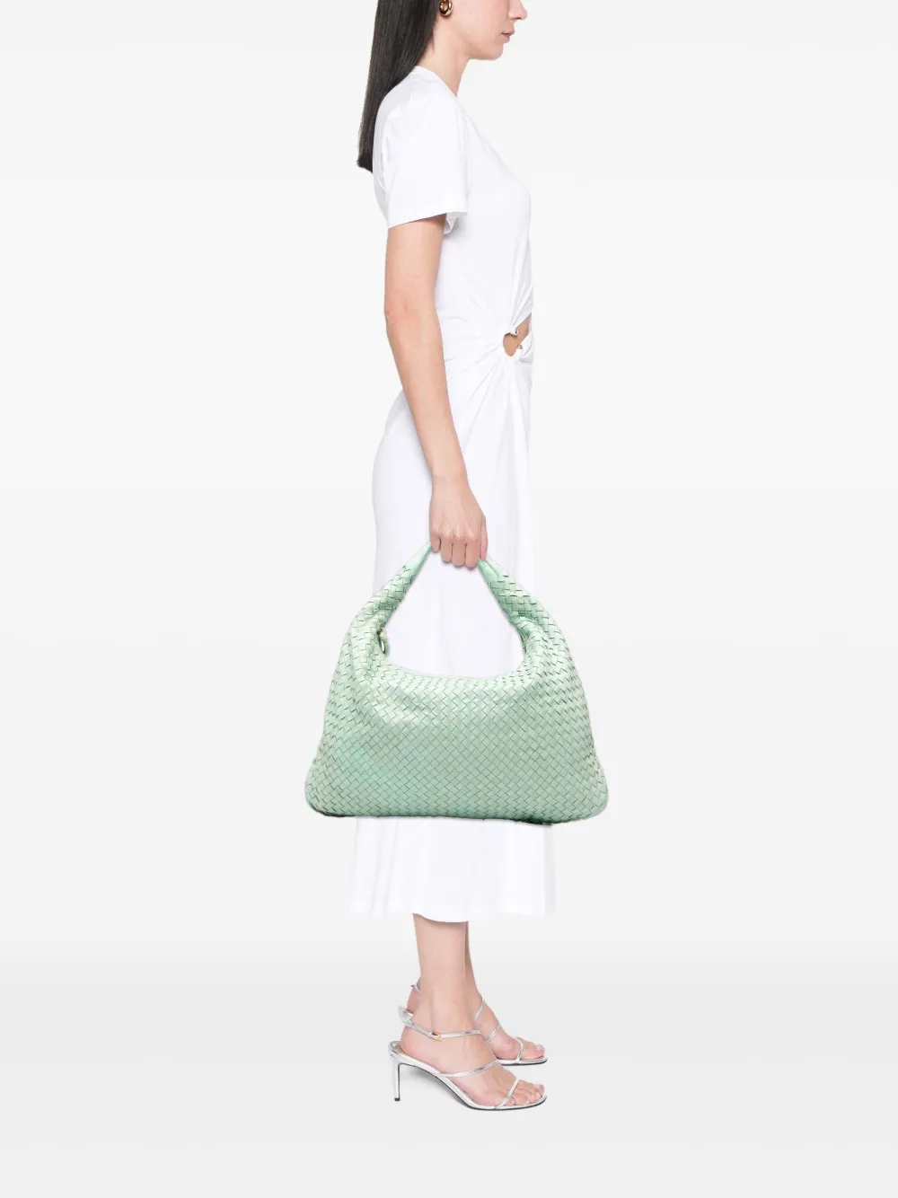 BOTTEGA VENETA Pre-owned 2012-2025 Medium Nappa Intrecciato Veneta Hobo Bag In Green