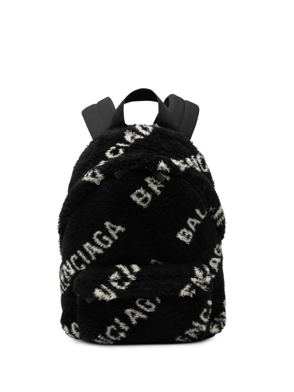 Balenciaga Pre-Owned 2019 Small Faux Fur Diagonal Logo Everyday backpack - Nero
