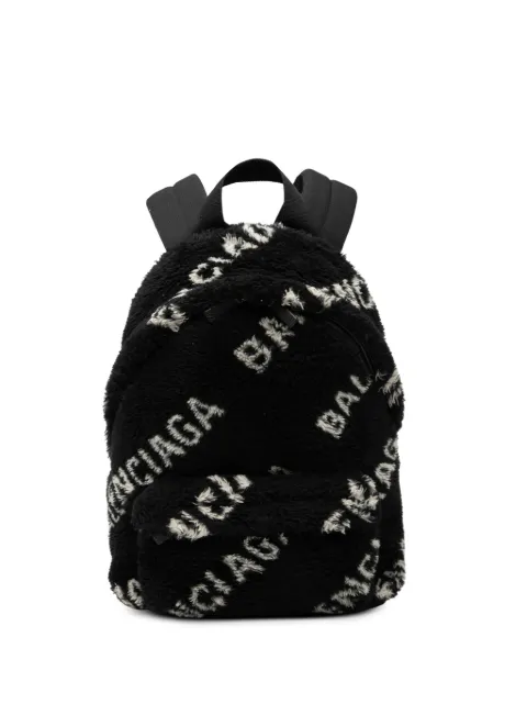 Balenciaga Pre-Owned 2019 Small Faux Fur Diagonal Logo Everyday backpack