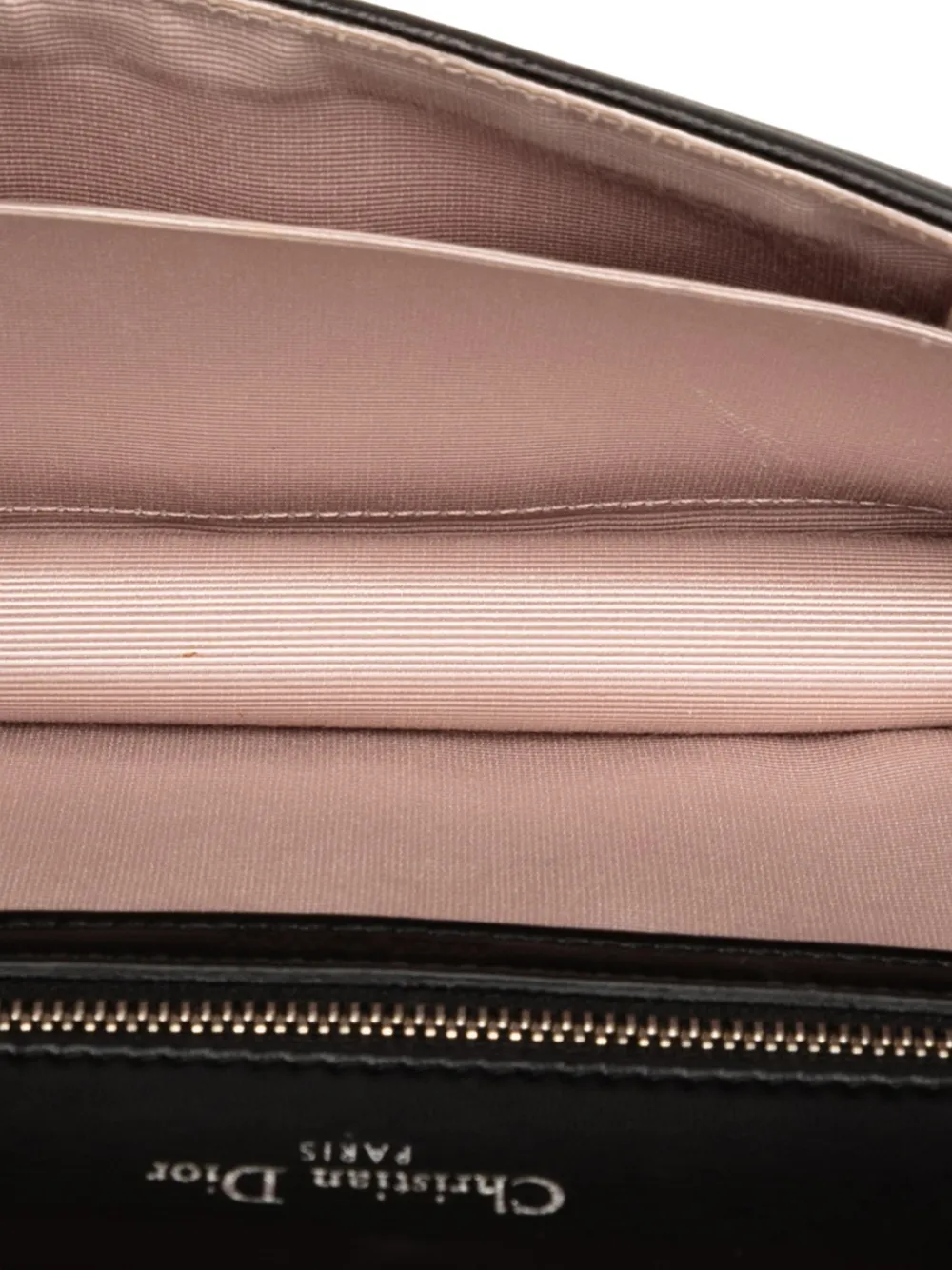 DIOR Pre-owned 2015 Small Lambskin Ama Flap Crossbody Bag In Black