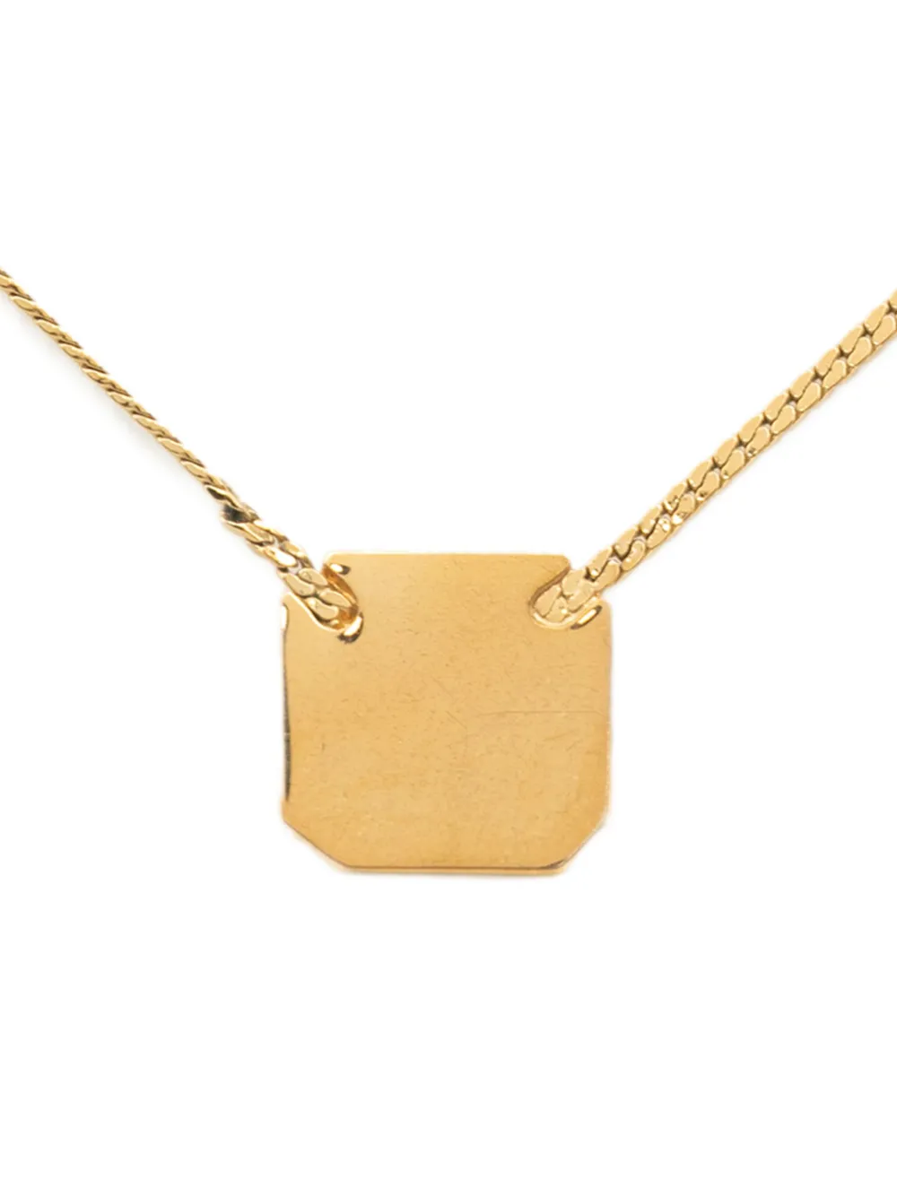 DIOR Pre-owned 2000-2025 Gold Plated Cd Logo Plate Pendant Necklace Costume Necklace