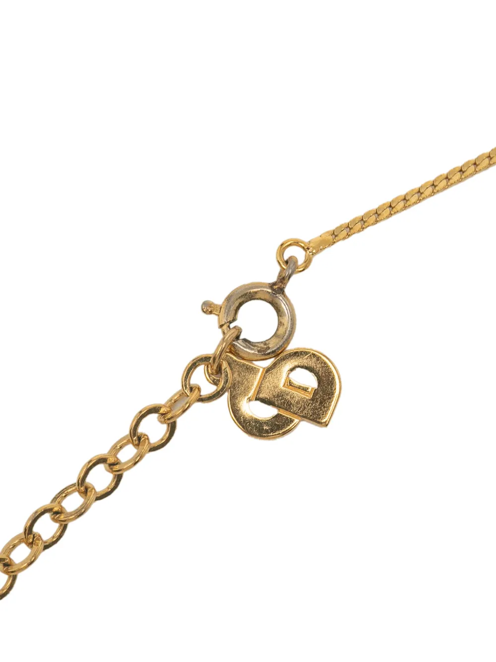 DIOR Pre-owned 2000-2025 Gold Plated Cd Logo Plate Pendant Necklace Costume Necklace