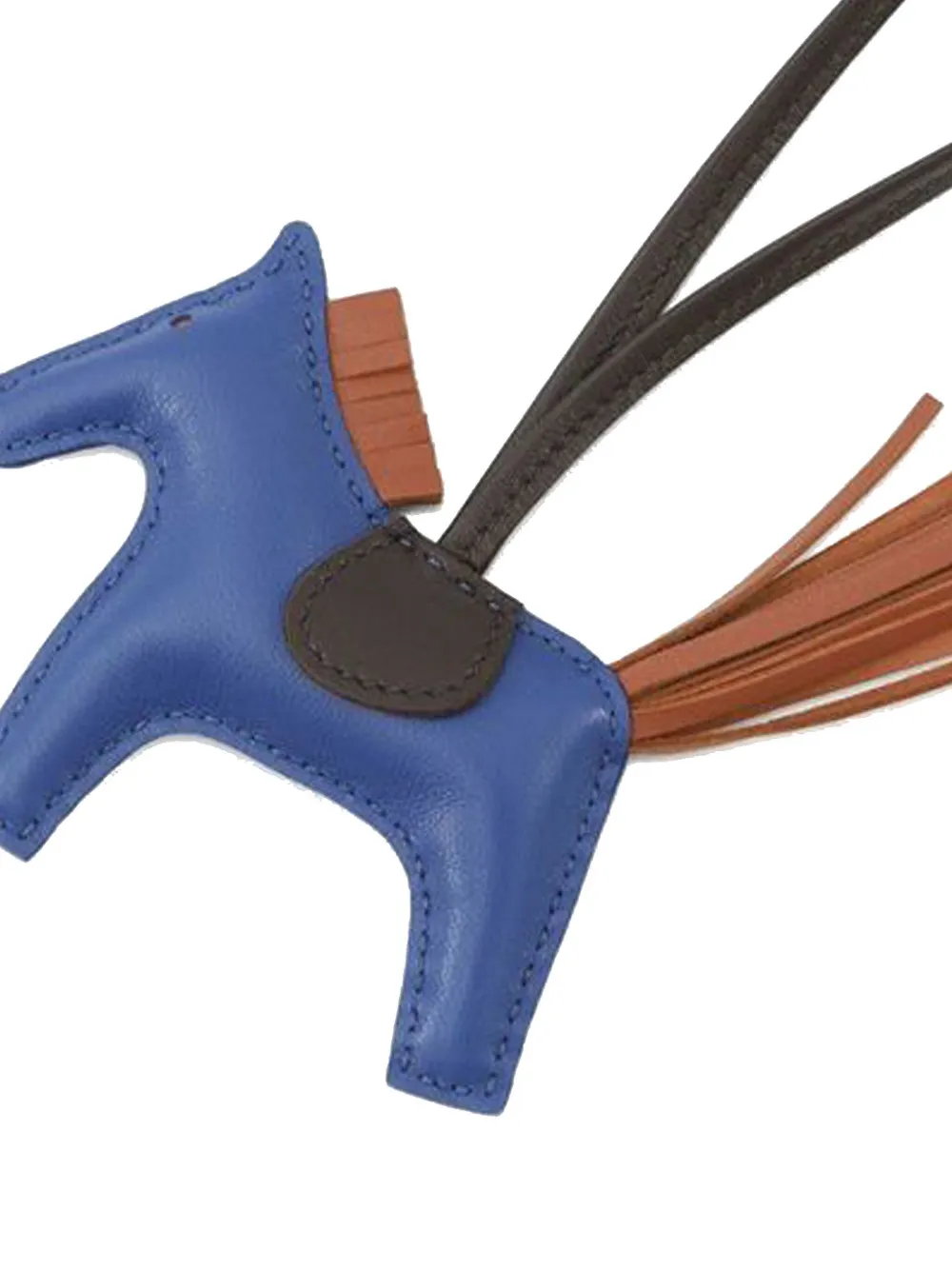 Pre-owned Hermes 2022 Milo Lambskin Grigri Rodeo Horse Bag Charm Pm Key Chain In Blue