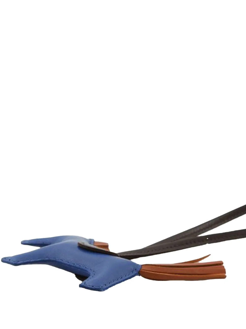 Pre-owned Hermes 2022 Milo Lambskin Grigri Rodeo Horse Bag Charm Pm Key Chain In Blue