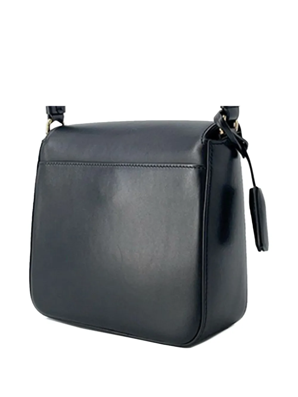 FERRAGAMO Pre-owned 2010-2025 Leather Gancini Flap Crossbody Bag In Black