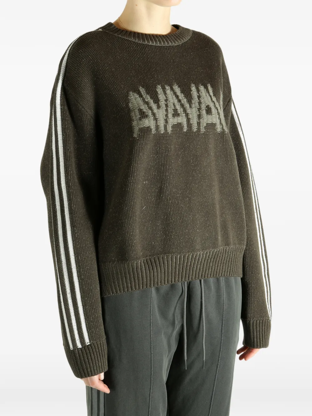 Stripe-Sleeve Sweater 