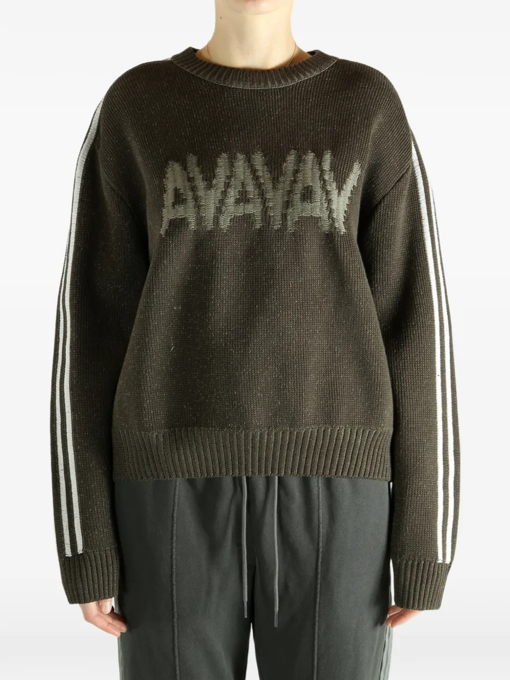 Stripe-Sleeve Sweater 