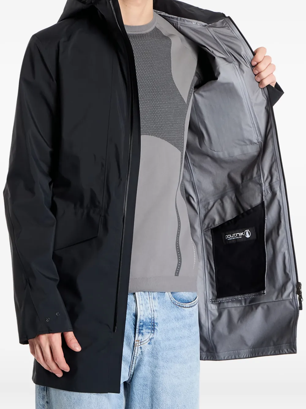 Poutnik By Tilak Zip-fastening Hooded Coat In Black