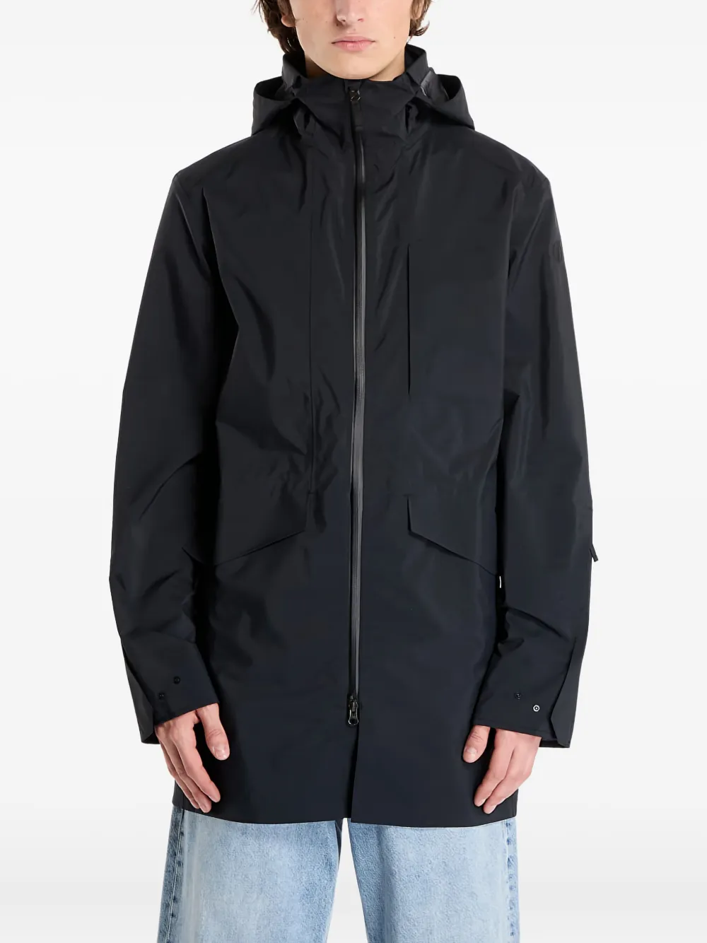 Poutnik by Tilak zip-fastening hooded coat | Black | Image 1