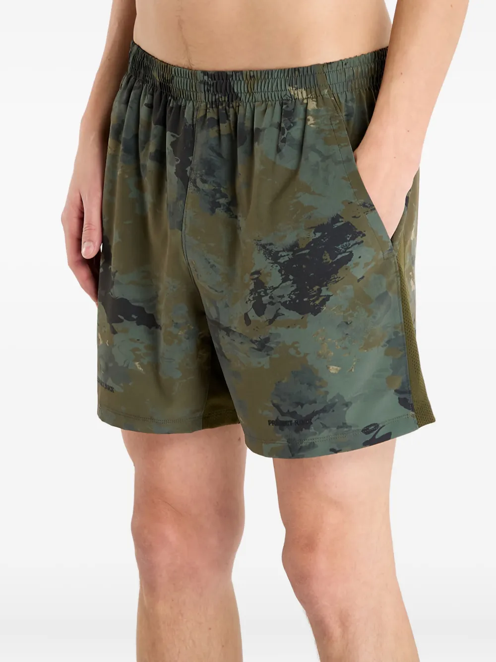 Under Armour Elastic-waistband Camouflage Shorts In Green