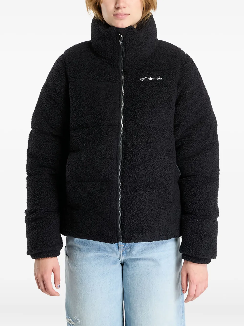 Columbia Sherpa-effect Puffer Jacket In Black