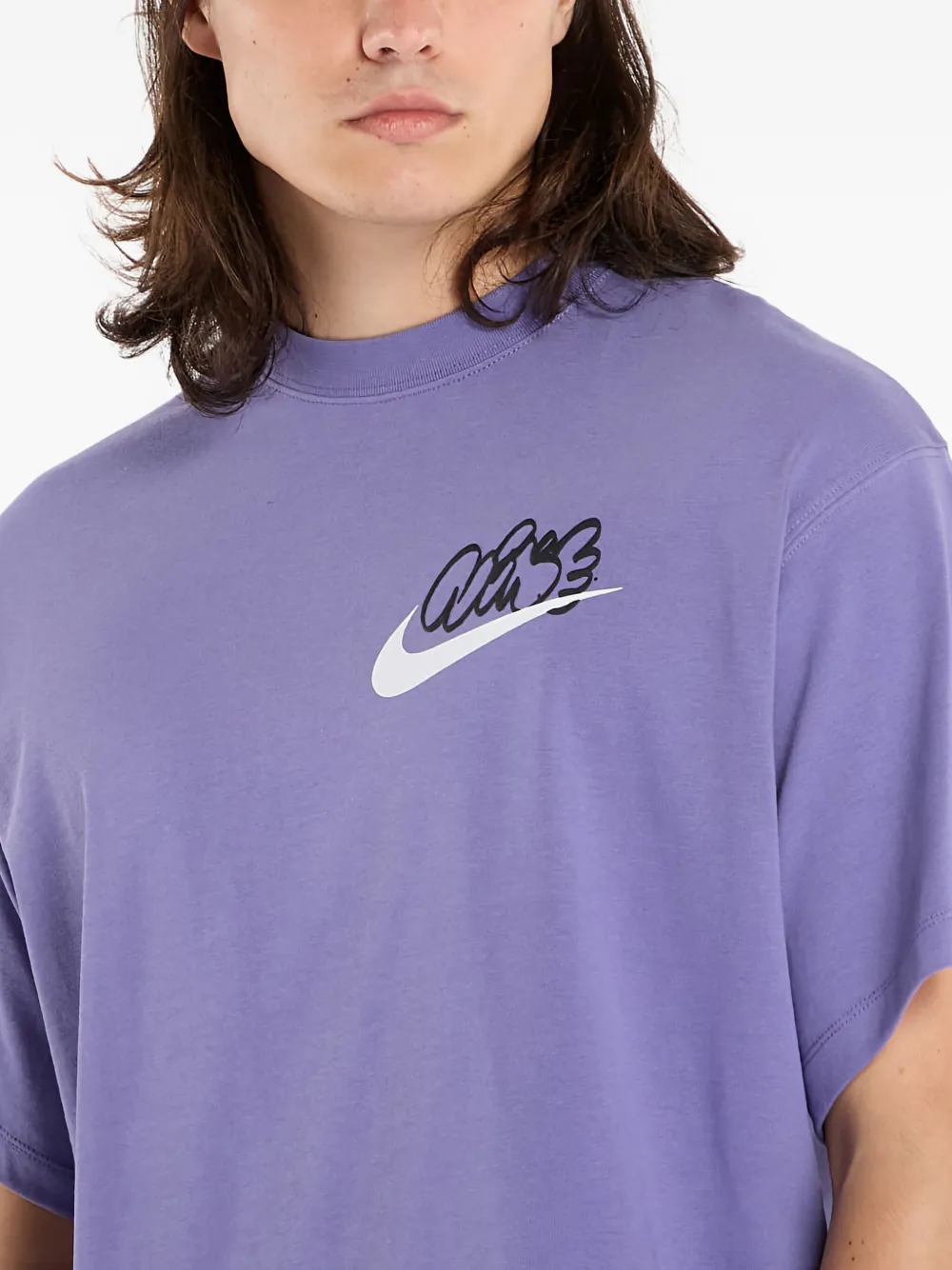 Nike T-shirt met Swoosh-print Paars