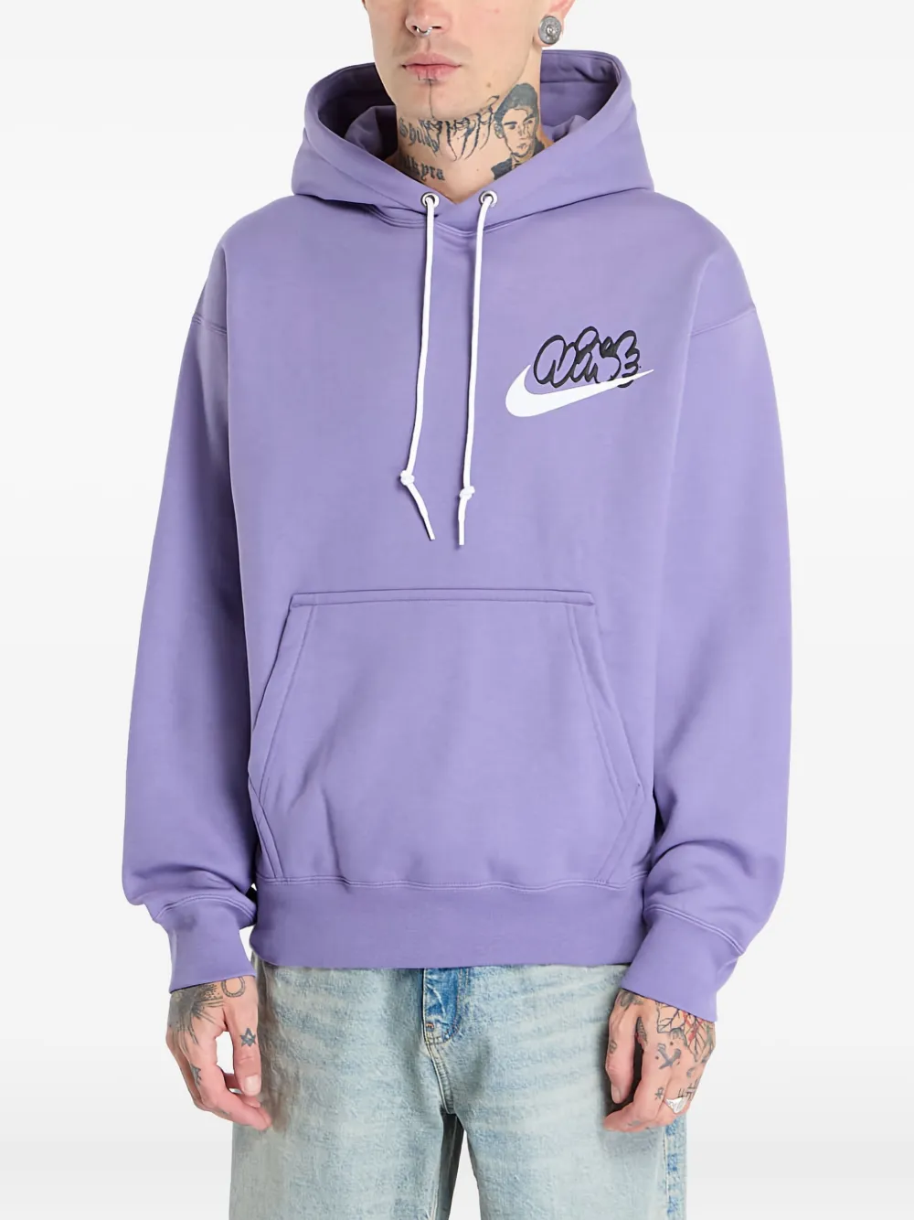 Nike logo-detail hoodie - Viola