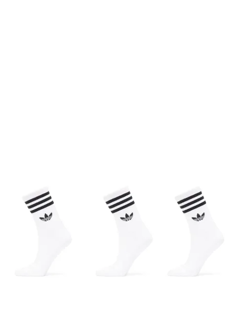 adidas stripes logo detail socks (pack of three)