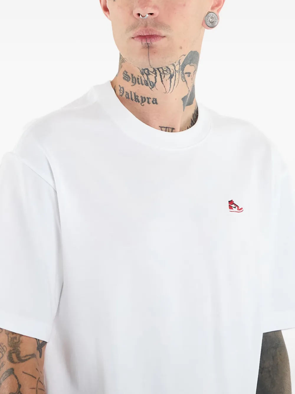 Jordan X Sneaker Patch Cotton T-shirt In White