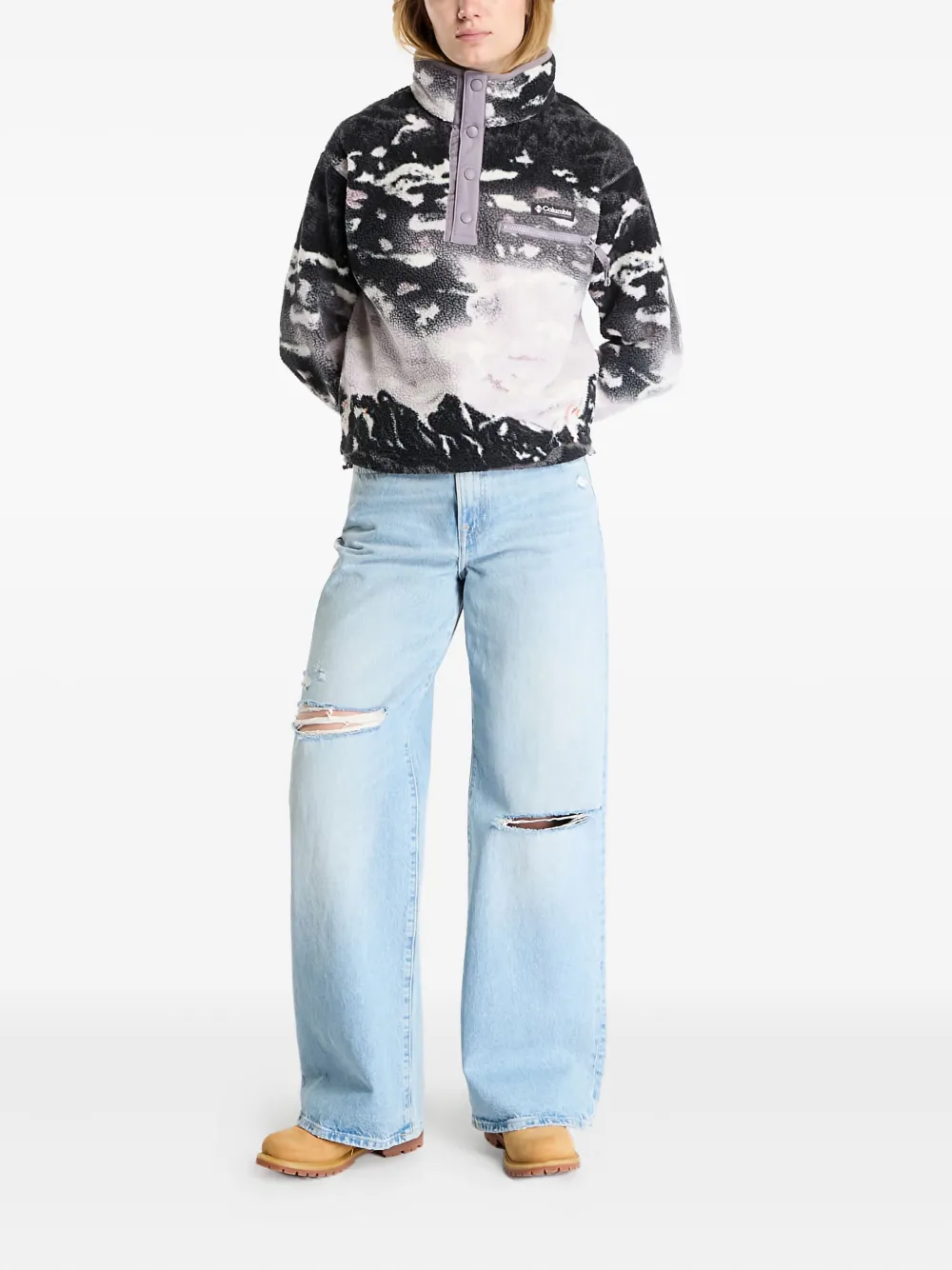 Columbia Helvetia™ II cropped sweater met print Zwart