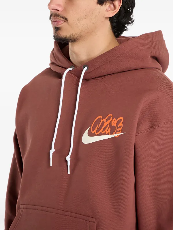 Nike Solo Swoosh フリースパーカー ブラウン FARFETCH JP
