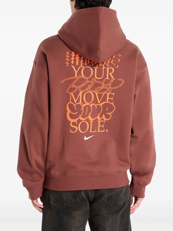 nike swoosh hoodie brown