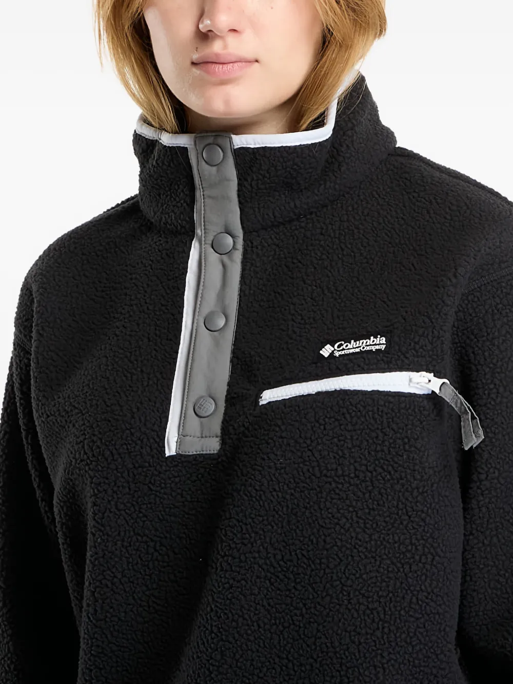 Columbia Half Snap Helvetia™ Ii Fleece Texture Top In Black