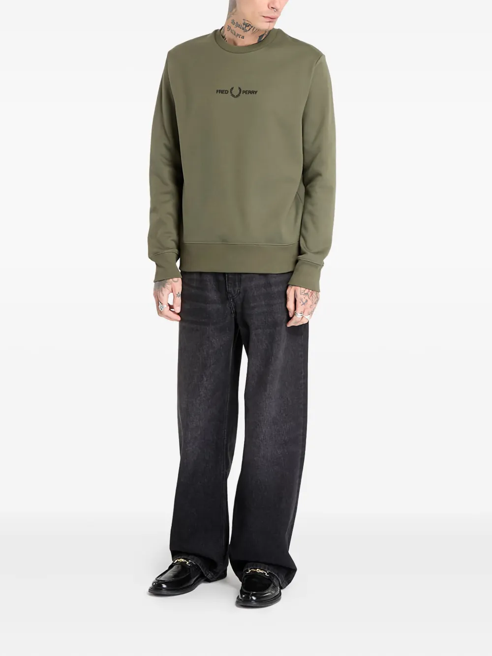 Fred Perry embroidered logo sweatshirt - Groen