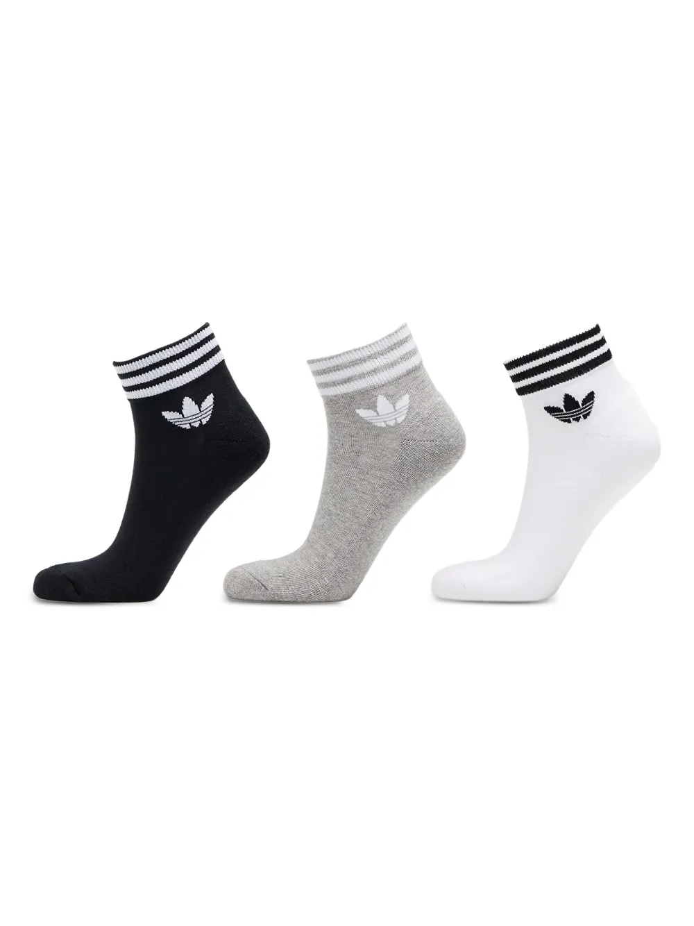 adidas Island Club Trefoil striped-ankle socks (pack of three) - Nero
