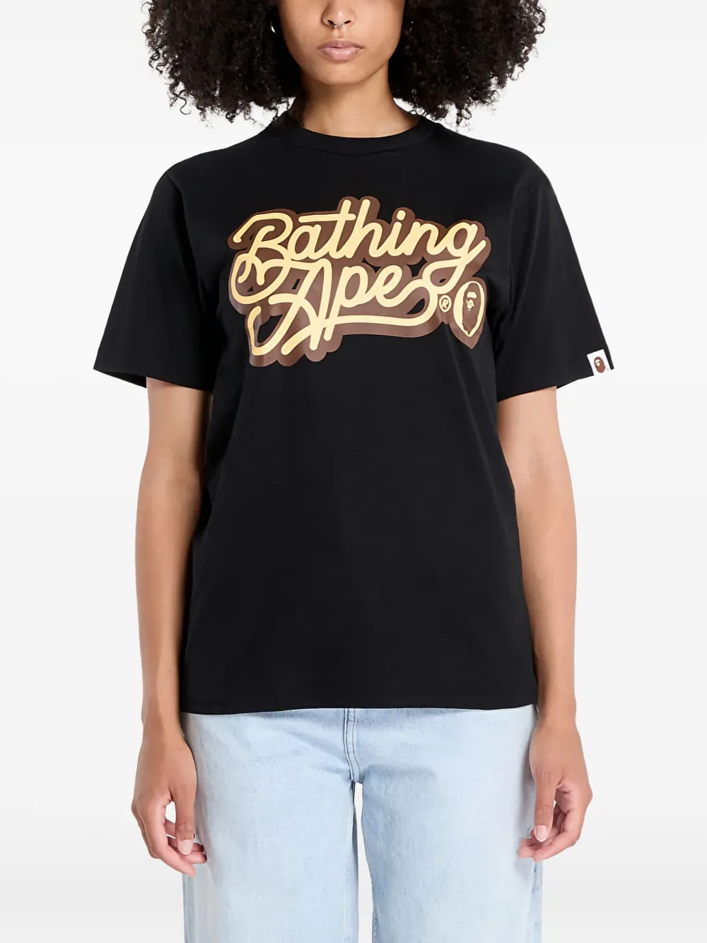 A Bathing Ape X  Script Logo Tee T-shirt In Black