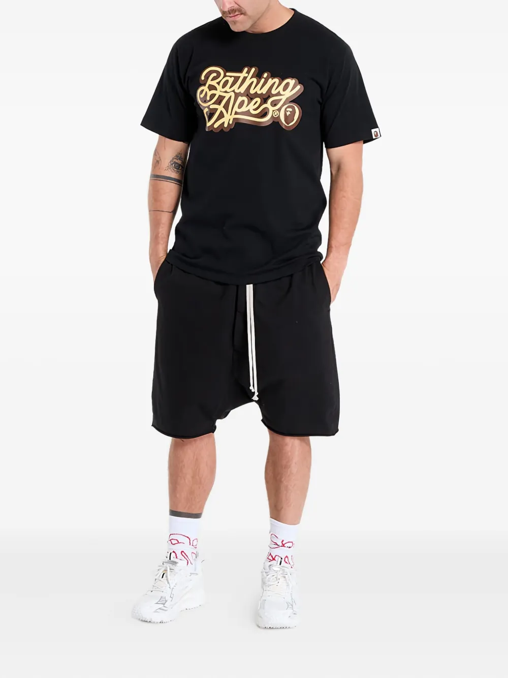 A Bathing Ape X  Script Logo Tee T-shirt In Black