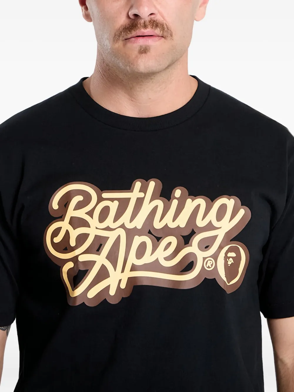 A Bathing Ape X  Script Logo Tee T-shirt In Black