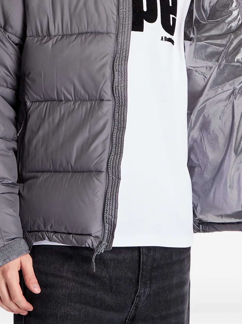 Columbia Pike Lake™ II gewatteerd jack met ritszakken aan de zijkant Grijs