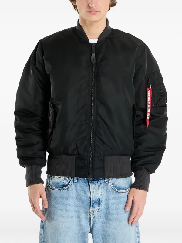 Alpha Industries Alpha Industries MA-1 ダメージ ボンバージャケット ブラック FARFETCH JP