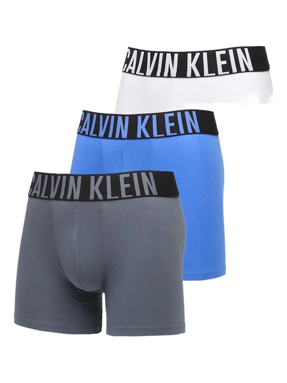 Calvin Klein Logo-waistband Boxer Briefs (pack Of Three) In Gray