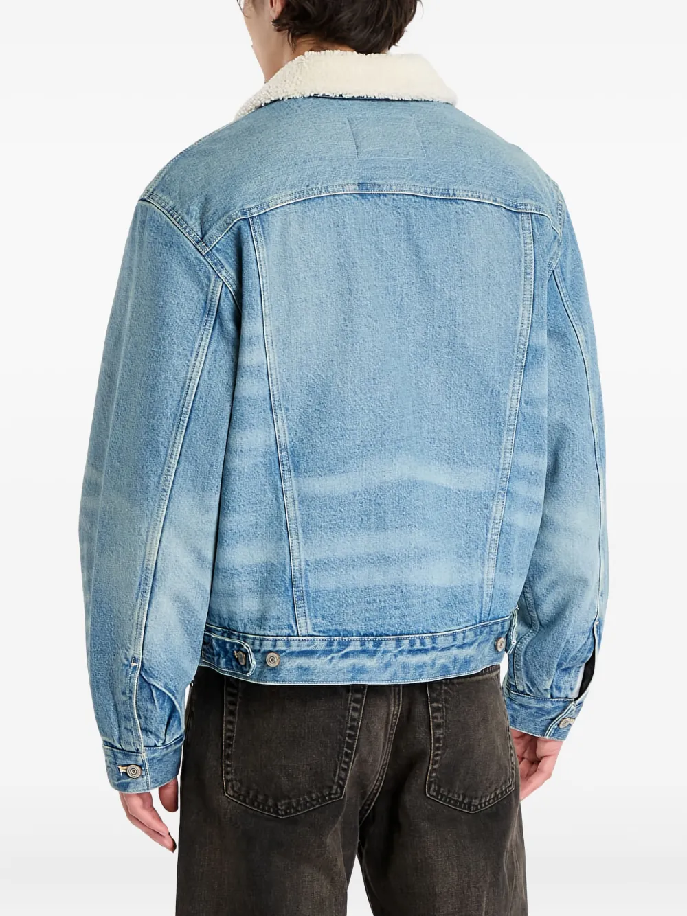 Calvin Klein 90s Sherpa Denim Jacket In Blue