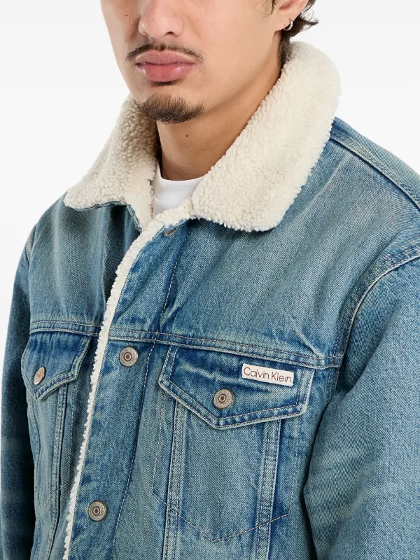 Calvin Klein 90s Sherpa Denim Jacket | Blue | FARFETCH