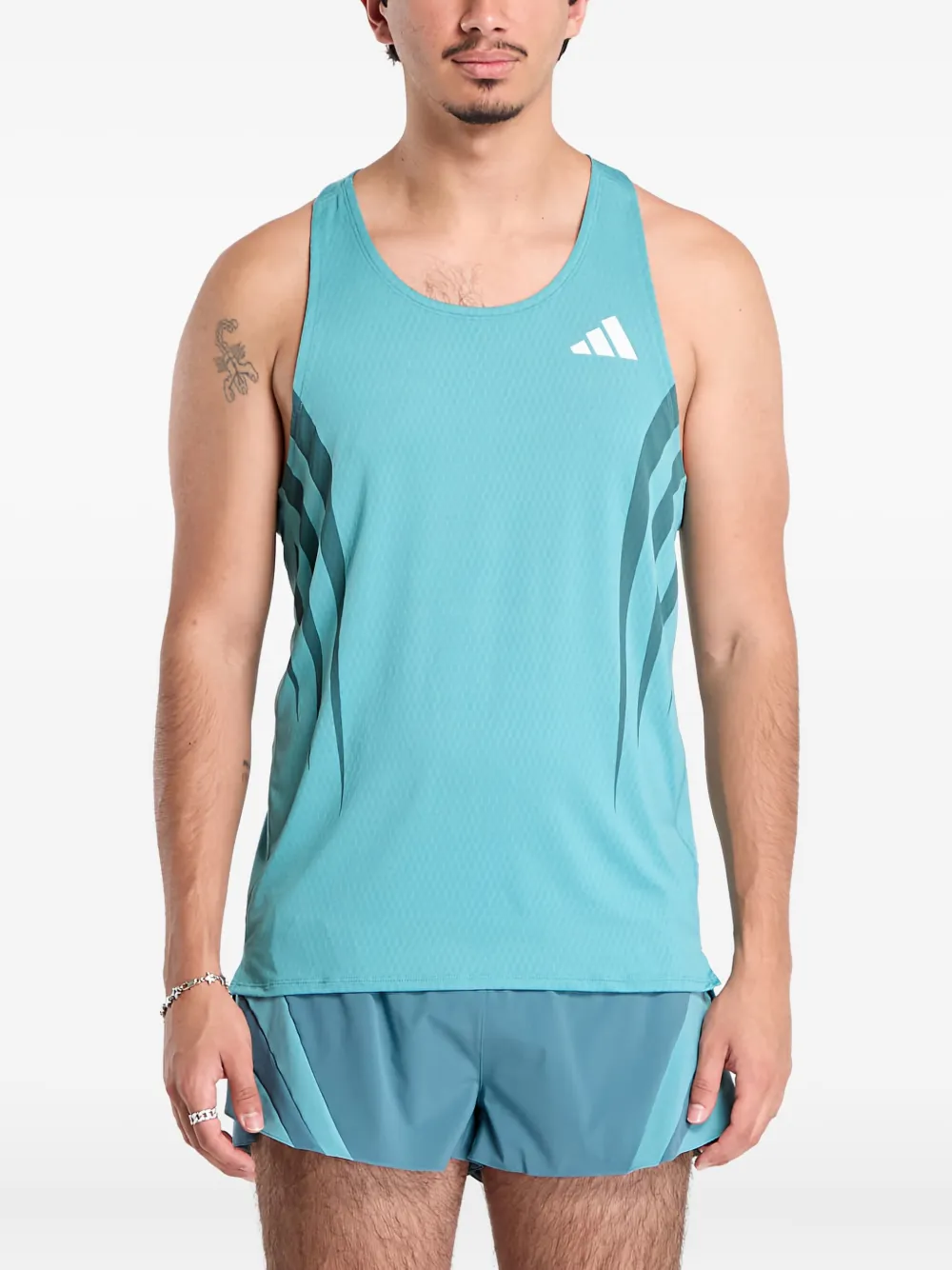 adidas Adizero Archive logo tank top | Blue | Image 1