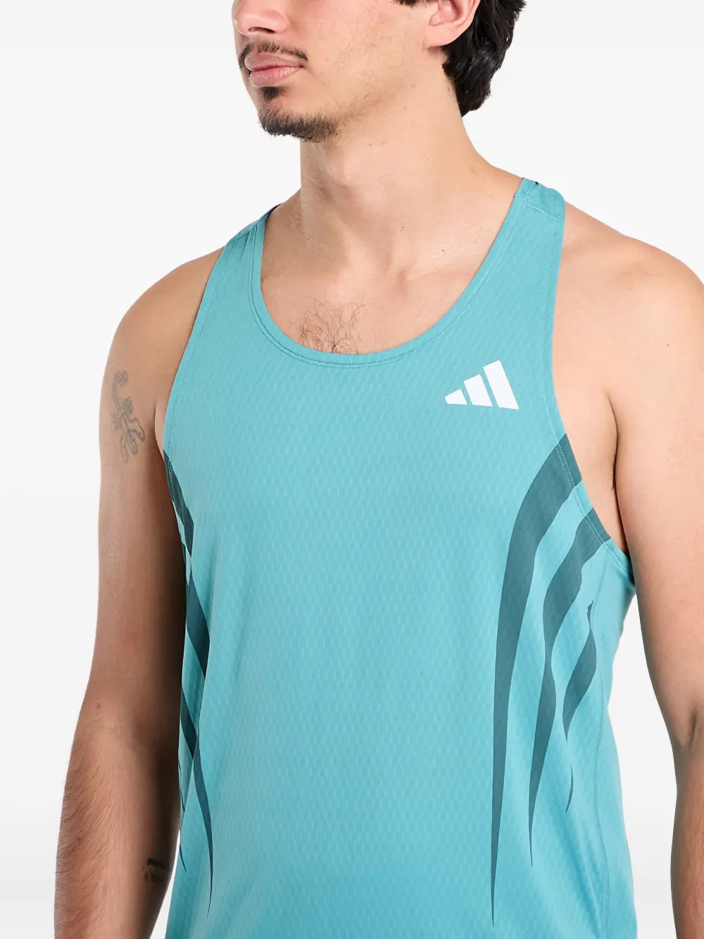 adidas Adizero Archive tanktop met logo Blauw