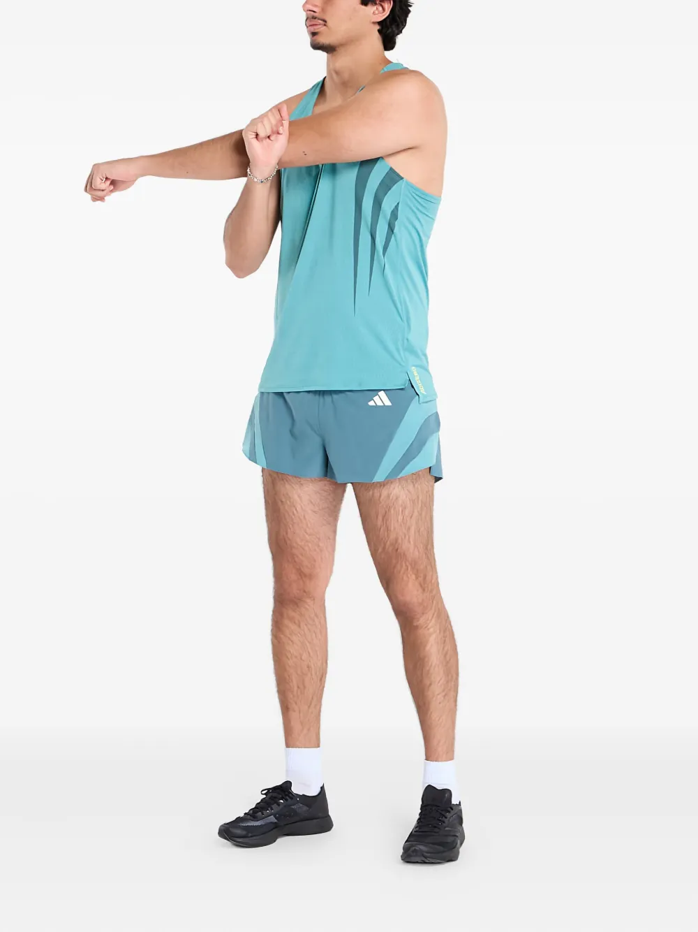 Adidas Adizero Archive logo tank top - Blauw