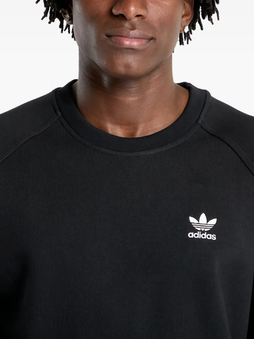 adidas Trefoil sweater met ronde hals Zwart