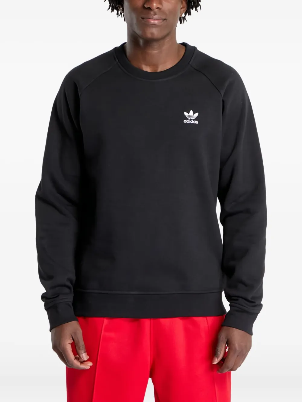 adidas Trefoil sweater met ronde hals Zwart