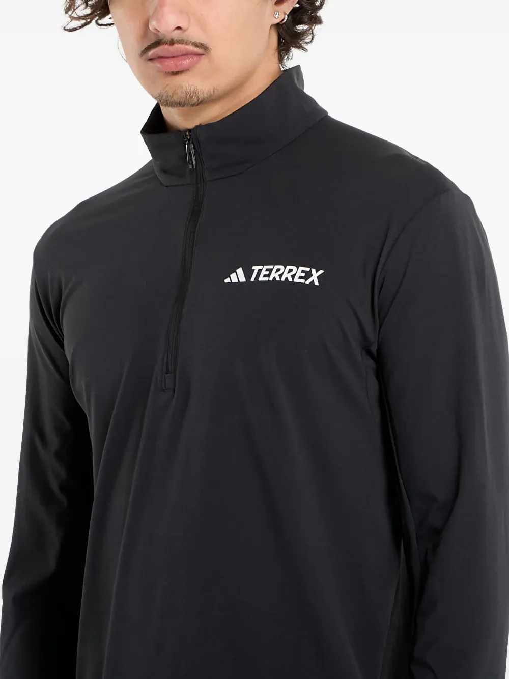 adidas Terrex Xperior T-shirt met halve rits en lange mouwen Zwart
