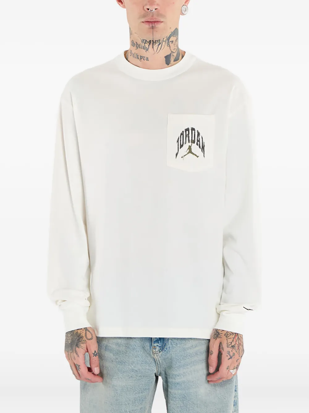 Jordan Brooklyn Long-sleeve Crew-neck T-shirt In Neutral
