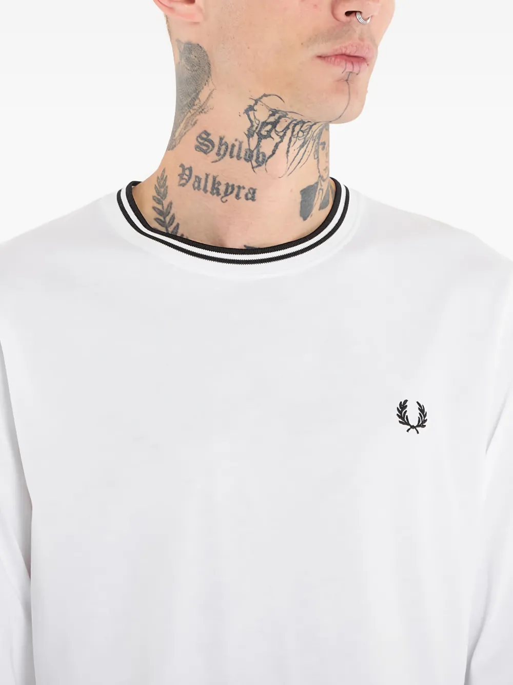Fred Perry T-shirt met lange mouwen Wit